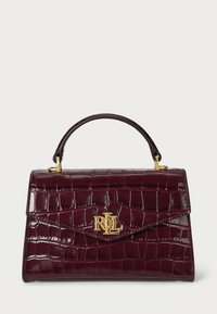 CROCODILE-EMBOSSED SMALL FARRAH SATCHEL - Handbag - dark garnet