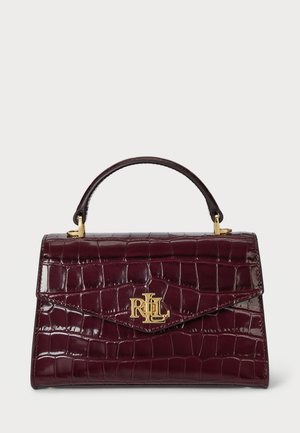 CROCODILE-EMBOSSED SMALL FARRAH SATCHEL - Kézitáska - dark garnet