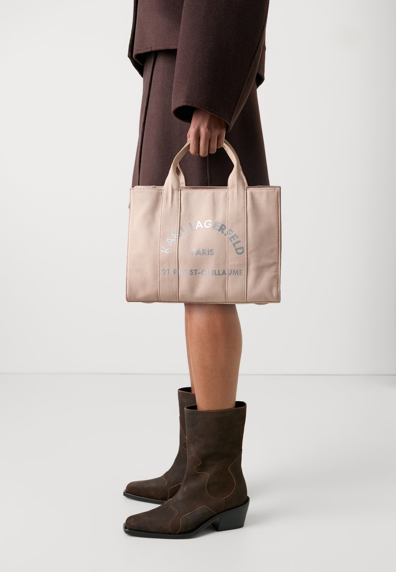 KARL LAGERFELD SQUARE MEDIUM TOTE - Rankinė - antique rose