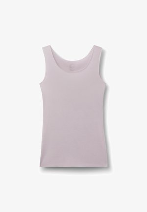 Light purple sleeveless tank top with a scoop neckline, flat lay on a white background.