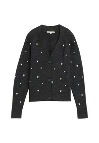 TOM TAILOR DENIM Vesta na kopčanje - anthracite heart embroidery