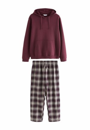 REGULAR FIT - CHECK LONG SLEEVE  SET - Nattplagg set - burgundy red
