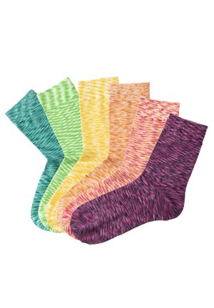 6 PACK - Socks -  pink orange gelb türkis lila grün