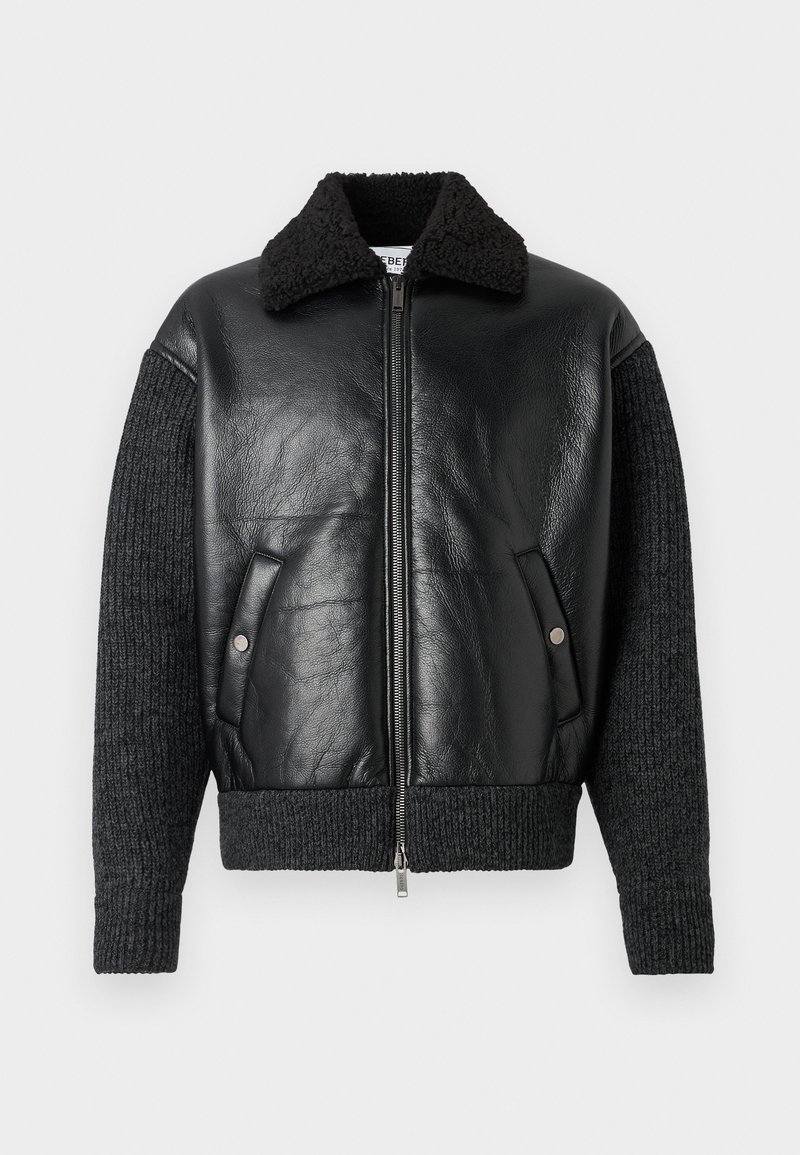 Iceberg Imitatieleren jas zwart