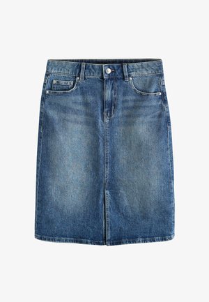 Next, TALL FIT - KNEE LENGTH DENIM SKIRT - Pencil skirt - mid blue