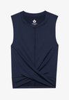 HIGH NECK SLEEVELESS TOP WITH WRAP FRONT - Felső - dark blue