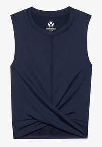 HIGH NECK SLEEVELESS TOP WITH WRAP FRONT - Top - dark blue