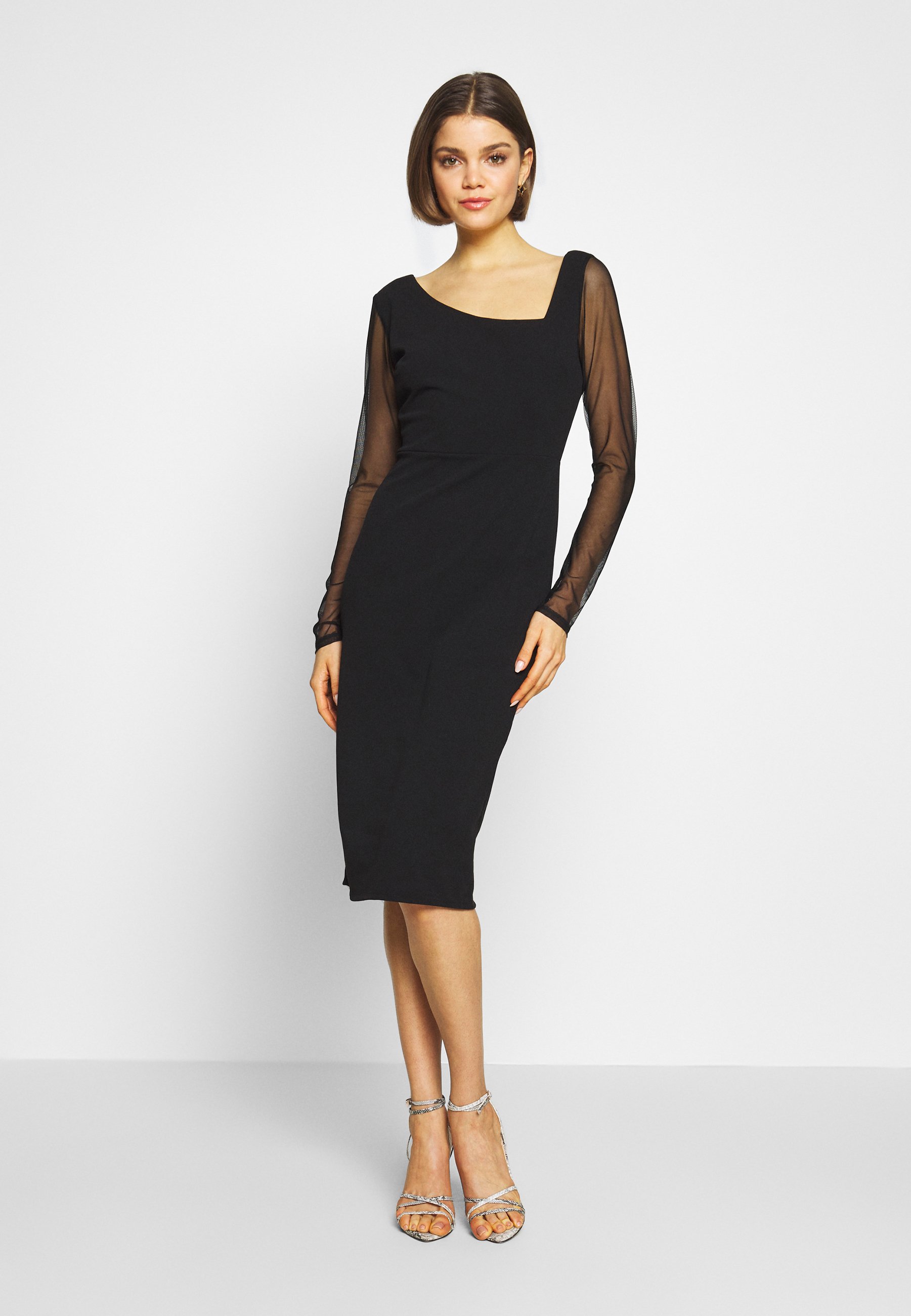 long sleeve midi cocktail dress