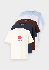 JJWOLFIE 5 PACK - Tričko s potlačou - skywar/chicory/bluenights/white/antique
