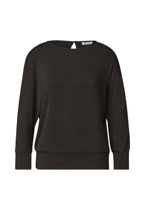 Street One, BATWING SHIRT IM MELANGE-LOOK - Striktrøje - black coffee mel