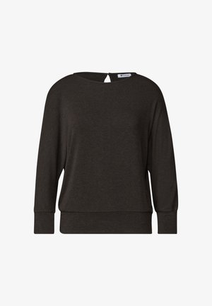Street One, BATWING SHIRT IM MELANGE-LOOK - Maglione - black coffee mel
