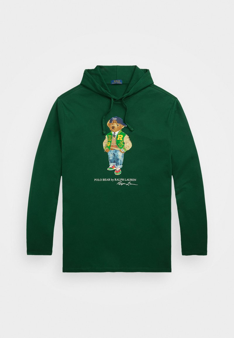 Polo Ralph Lauren Big & Tall POLO BEAR JERSEY HOODED T-SHIRT - Maglietta a manica lunga - vintage pine