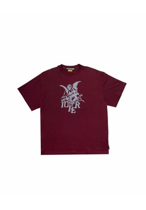 T-shirt con stampa - burgundy