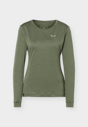 Salewa, PUEZ MELANGE TEE - Μπλούζα με μακριά μανίκια - faded green melange