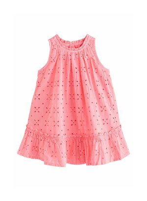 SLEEVELESS BRODERIE - Vestido informal - fluro pink