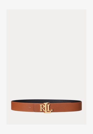 Lauren Ralph Lauren, LOGO REVERSIBLE PEBBLED WIDE BELT - Bælter - black/brown