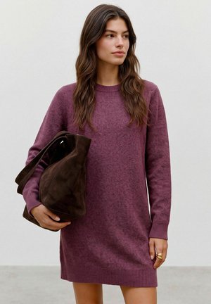 Vero Moda, VMDOFFY LS O-NECK DRESS - Robe pull - windsor wine