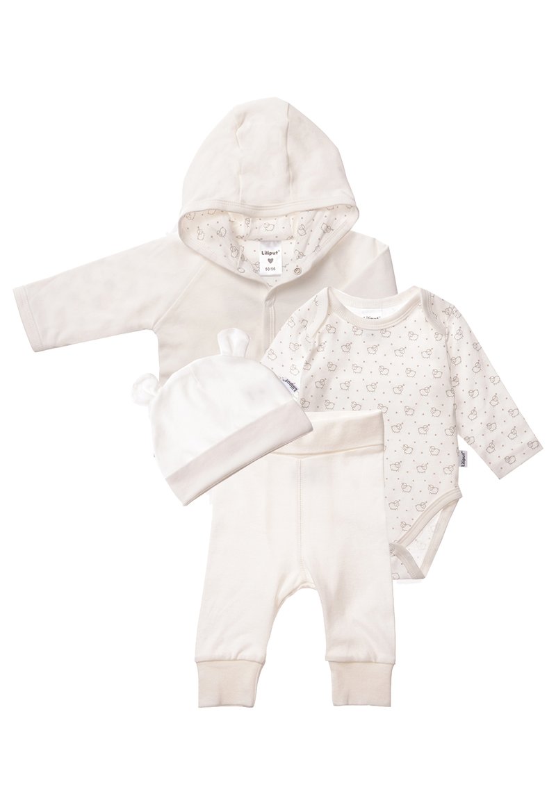 Kinder Jumpsuits & Playsuits | Liliput BABY-ERSTAUSTATTUNGSSET 4-TLG Trainingsanzug weiß/beige - XT21598 Kinder Jumpsuits & Playsuits | Liliput BABY-ERSTAUSTATTUNGSSET 4-TLG Trainingsanzug weiß/beige - XT21598