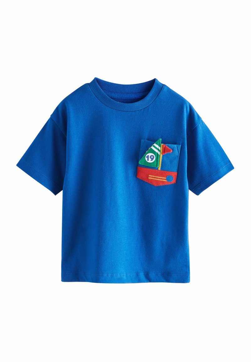 Next - SHORT SLEEVE INTERACTIVE APPLIQUÉ - Marškinėliai su spaudiniu - blue boat, Padidinti