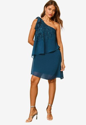 ONE SHOULDER TIERED BOW - REGULAR FIT - Cocktailklänning - teal blue