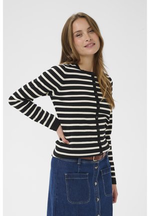 MILASZ STRIPED - Kardigán - black seedpearl stripe