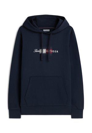 Tommy Hilfiger, SCRIPT FLAG HOODIE - BRAND LOVE - Kapuzenpullover - desert sky