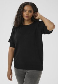Kaffe Curve REGITTA PLEAT - T-shirt print - black deep