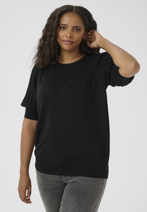 Kaffe Curve REGITTA PLEAT - T-shirt print - black deep
