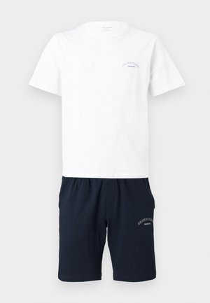Jack & Jones, JJCOLLEGE LOGO TEE SET - Shorts - bright white/navy blazer