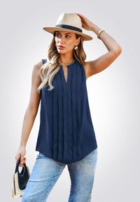 Cupshe CHIC SLEEVELESS CROP  - Blouse - dark blue