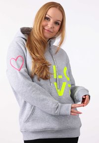 Zwillingsherz LOVE - Felpa con cappuccio - grau