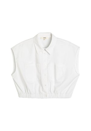 POCKET DETAIL ELASTIC WAIST CROP - Toppi - white