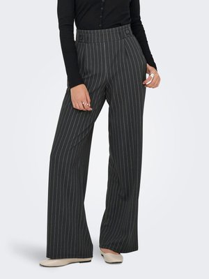 JDY, GEGGO LOCKER GESCHNITTEN - Stoffhose - dark grey melange