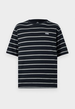 Converse STRIPE TEE - Print T-shirt - black/grey heather