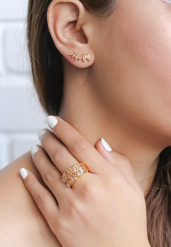 Be Sunset STEPPING STONE CLIMBER - Oorbellen - beige