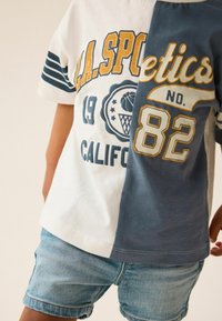 Next SHORT SLEEVE VARSITY  REGULAR FIT - Tričko s potlačou - blue white