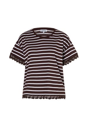 More & More, T-shirt imprimé - stripe chocolate white