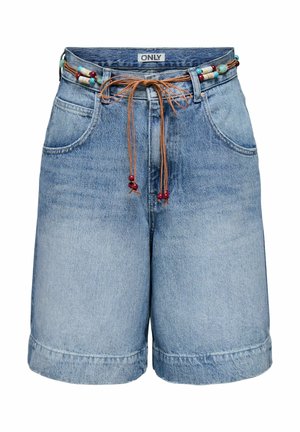ONLY, DENIM SHORTS ONLHOLLIE HIGH WAIST REGULAR FIT SHORTS - Short en jean - medium blue denim
