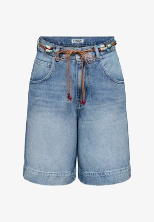 ONLY, DENIM SHORTS ONLHOLLIE HIGH WAIST REGULAR FIT SHORTS - Short en jean - medium blue denim
