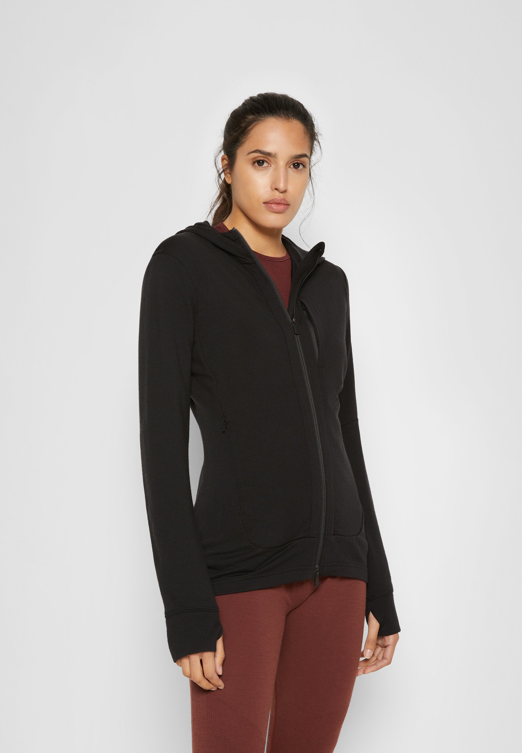 Icebreaker MERINO QUANTUM III LS ZIP HOODIE - Zip-up sweatshirt - black -  Zalando.ie