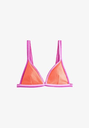 Next, REGULAR FIT - TRIANGLE BIKINI TOP . - Bikini-Top - textured green pink whipstitch