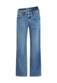 MID-RISE DOUBLE-WAIST RELAXED - Avar lõikega teksad - mid blue blocked