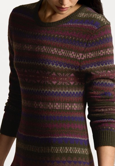 Polo Ralph Lauren FAIR ISLE WOOL BLEND SWEATER DRESS - Obleka/pulover - olive multi
