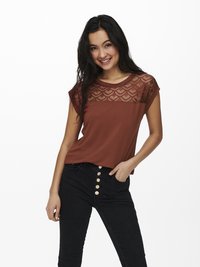 ONLY - ONLNICOLE LIFE MIX - Basic T-shirt - cognac Thumbnail Image 1