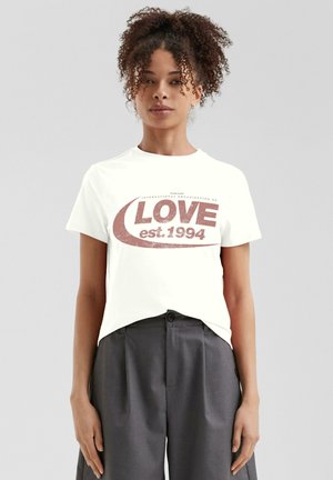 MIT FRONTPRINT - T-shirt imprimé - weiß