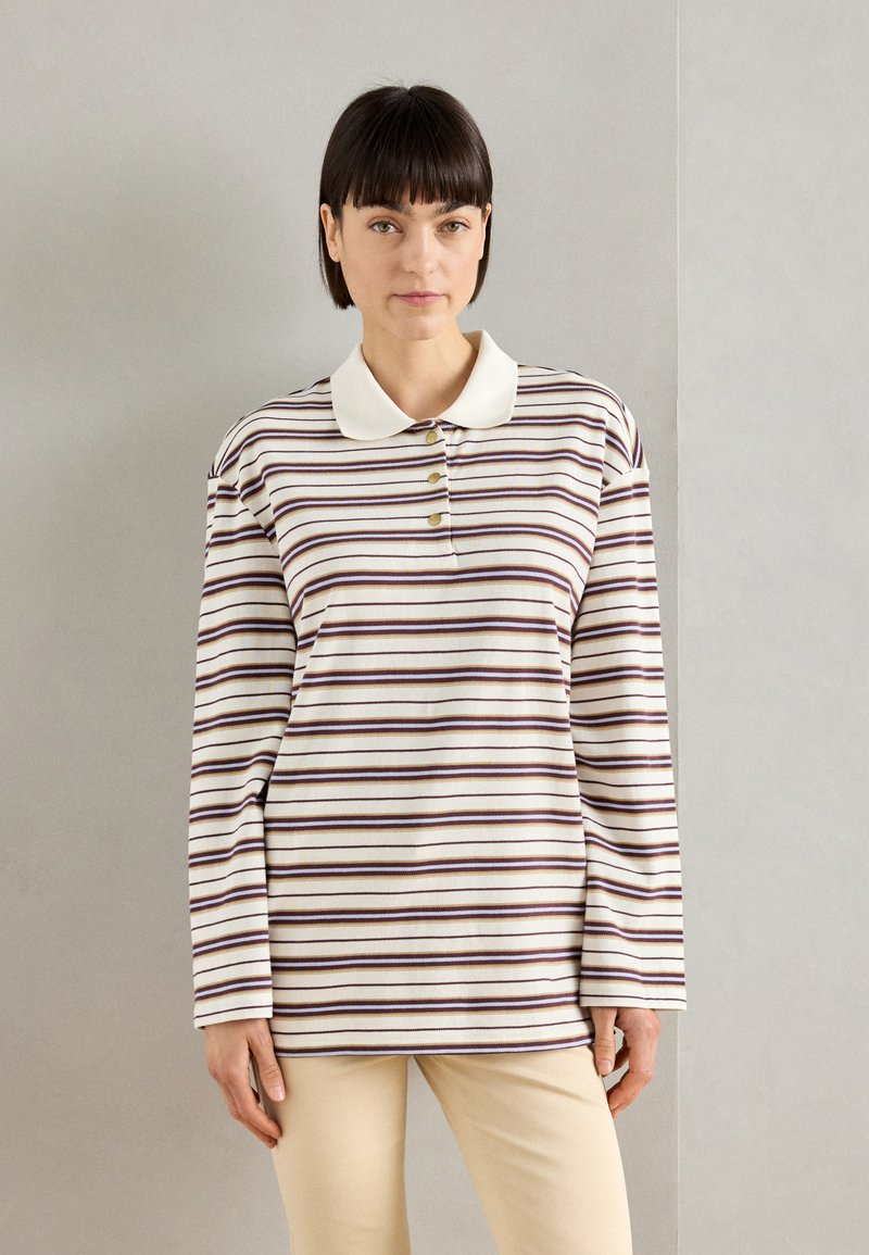 Mos Mosh STRIPE - Bluză polo - brunnera/blue