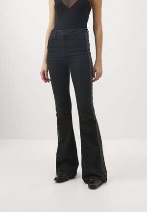 PANTS - Jean flare - black solid