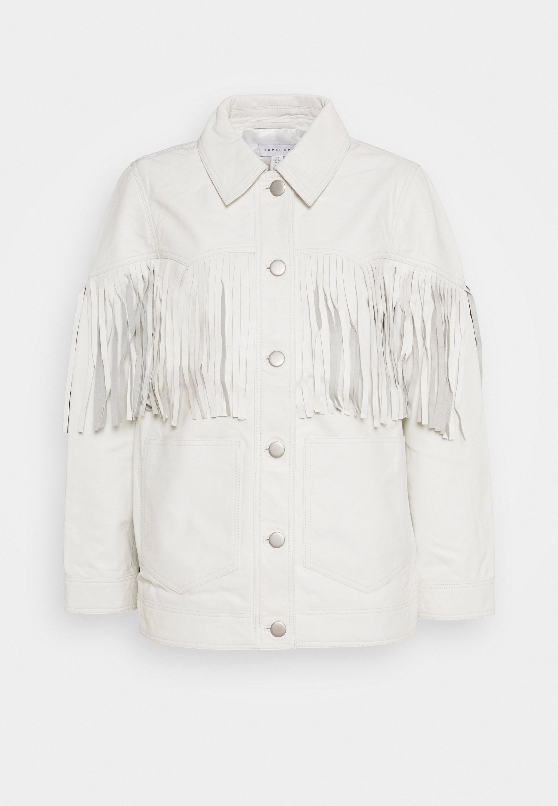 white fringe leather jacket