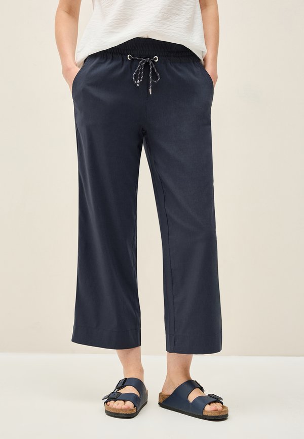 7/8 WIDE LEG - Stoffhose - blau