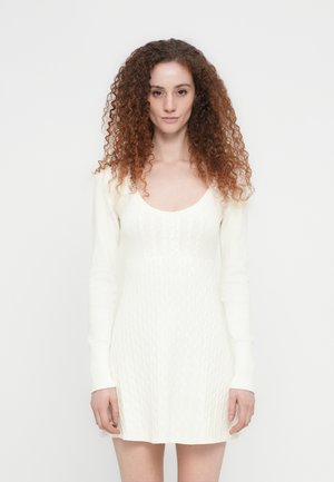 TWIST SWEATER MINI DRESS - Kampsunkleit - white